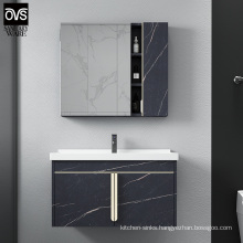 Stainless Steel Luxury Golden Bathroom Cabinet